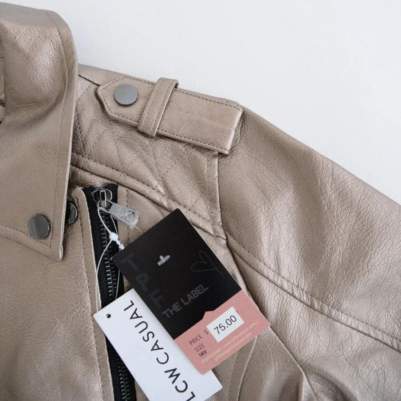 NWT LCW Casual Pewter Metallic Bomber Jacket - Picture 10 of 12